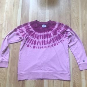 Champion Pink Tie Dye Sweatshirt XL